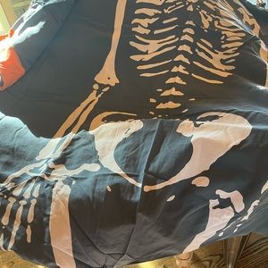 Ikea twin skeleton stripe with orange twin set duvet cover and pillowcase.